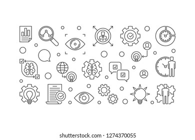 Vision Statement vector minimal horizontal illustration. Business Vision concept outline banner