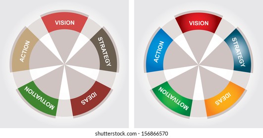 Vision and Strategy - color vector illustration with abstract background 
