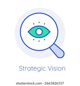  Vision Strategy Icon – Planning Insight, Company Vision, Business Forecast, Market Direction, Innovation Focus