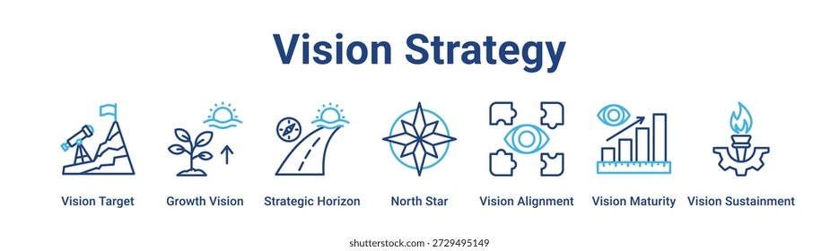 Vision Strategy web banner icon vector illustration concept for busines.