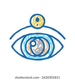 Vector del bosquejo del icono del doodle del golpe de la visión. Signo del golpe de la visión