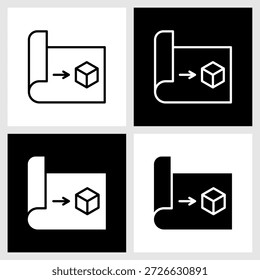 Vision Structure Symbol mit schwarz-weißem Hintergrund