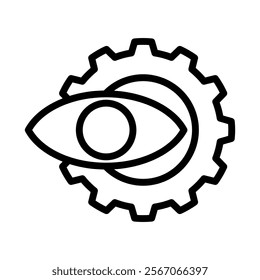 Vision System Icon Lineal Style Vector Illustration