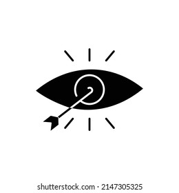 Vision target icon. target arrow with vision. glyph icon style. suitable for Web page templates. business website icon. simple design editable. Design template vector