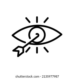 Icono de destino de la visión. flecha de destino con visión. estilo de icono de línea. adecuado para plantillas de páginas Web. icono del sitio web de negocios. diseño simple editable. vector de plantilla de diseño
