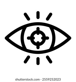 Vision target icon with simple and line style