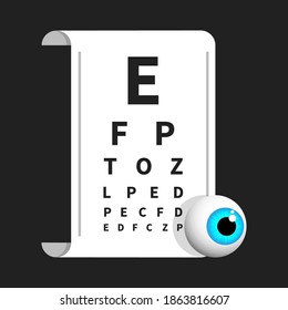 Tablero de pruebas de visión para la prueba de optometrist Junta para la verificación del paciente
