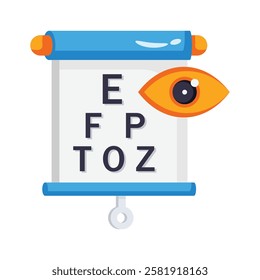 A vision test chart for eye examinations and healthcare.