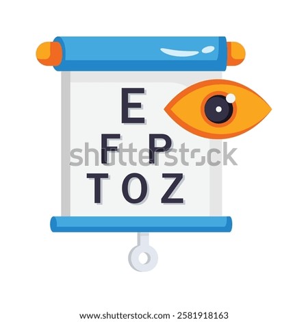A vision test chart for eye examinations and healthcare.