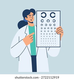 Prueba de visión con ilustración de salud de gráfico ocular