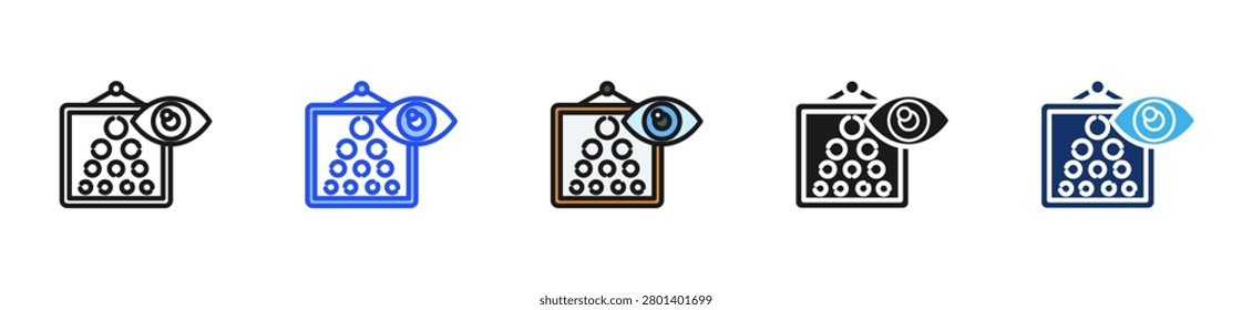 Vision Test Icon Collection With Multiple Styles
