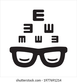 Vision test icon, vector and glyph