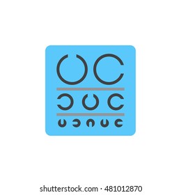 Vision Test icon vector, solid logo illustration, pictogram isolated on white