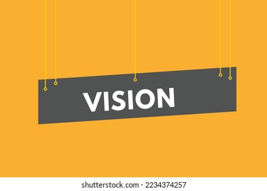 vision text Button. vision Sign Icon Label Sticker Web Buttons
