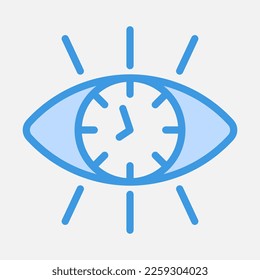 Vision Time Symbol in blauem Stil, Verwendung für Website-Mobile-App-Präsentation