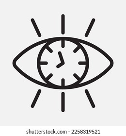 Vision time icon in line style, use for website mobile app presentation