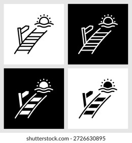 Vision Track Symbol mit schwarz-weißem Hintergrund