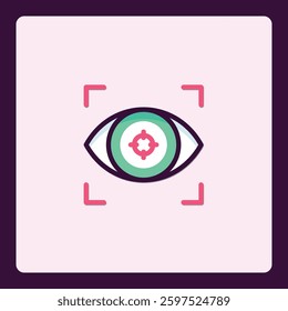 Vision Tracking Icon for Security and Monitoring Systems with Eye Symbol