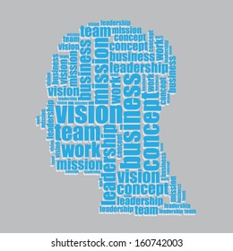 vision typography 3d text word art vision vector illustration word cloud 