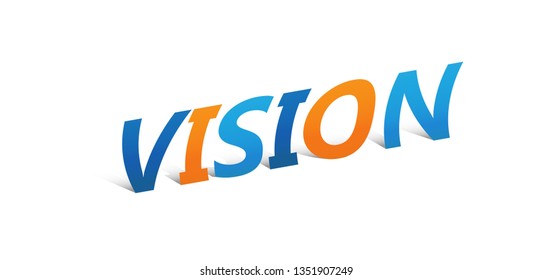 VISION upright paper letters typography