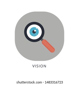 Vision Vector flat Icon with white background