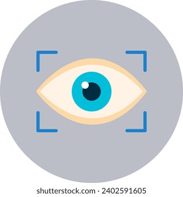 Vision Vector Icon Flat Circle Style