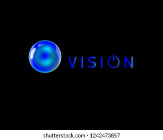 vision vector icon isolated on black background