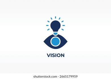 Ilustración aislada del Vector de la VISIÓN, del icono o de la muestra del logotipo