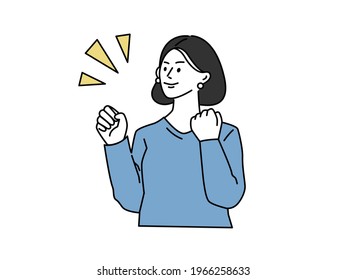 Vision vector illustration. Flat tiny business direction persons concept. Motivation, challenge, effort, women, goals, independence, guts pose