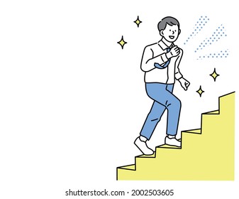 Vision vector illustration. Flat tiny business direction persons concept. Motivation, challenge, effort, women, goals, independence, guts pose