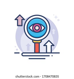 vision vector illustration.  Startup and new business filled outline icon.
