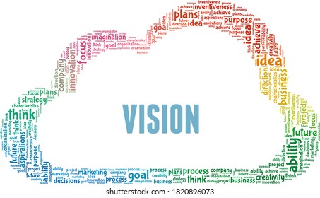 Vision vector illustration word cloud isolated on a white background.