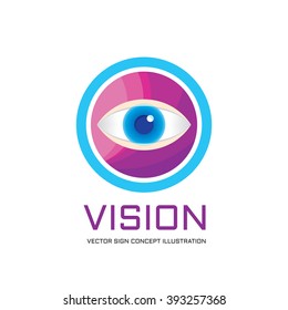 Vision - vector logo concept illustration. Human eye in circle. Medicine ophthalmology sign. Supervision symbol. Design element. 