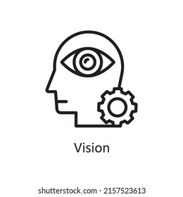 Vision vector outline Icon Design illustration. Human Mentality Symbol on White background EPS 10 File