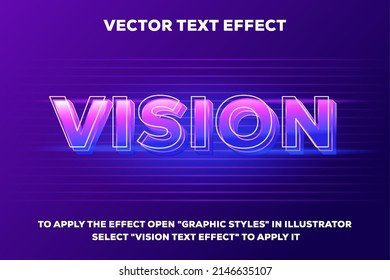 Vision vector text effect fully editable