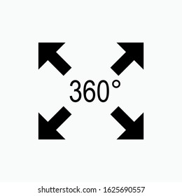 
360° Vision or Virtual Reality Illustration As A Simple Vector Sign & Trendy Symbol for Design and Websites, Presentation or Apps Element.