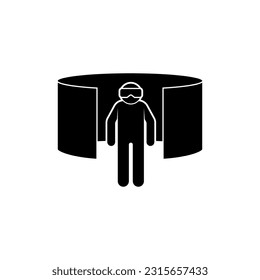 360° Vision. Virtual Reality, VR Symbol.