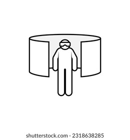 360° Vision. Virtual Reality, VR Symbol.