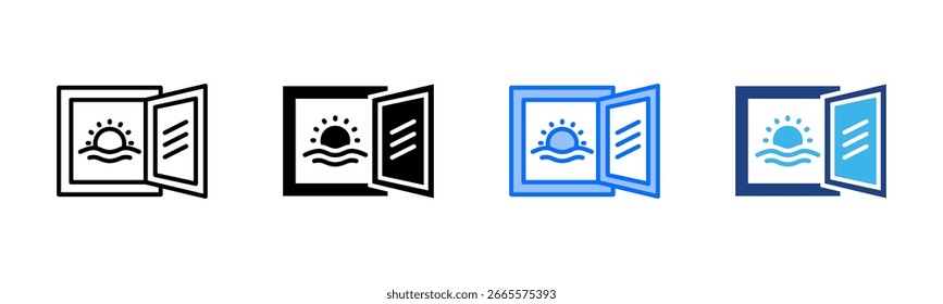 Vision Window icon set multiple style collection