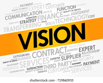 Vision word cloud collage, business concept background