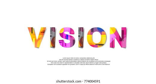 
Vision word creative design Concept . Modern Vector Illustration concept of word Vision 