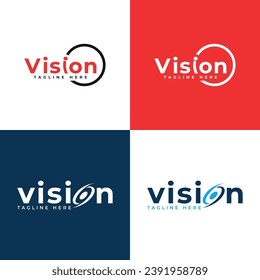 Colecciones de diseño del logotipo de marca de la palabra Vision Conceptos modernos y sencillos