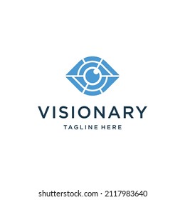 Visionary eye logo design for technology	