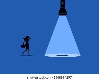 Visionary leader, help lead the way. Businesswoman follow the guiding light