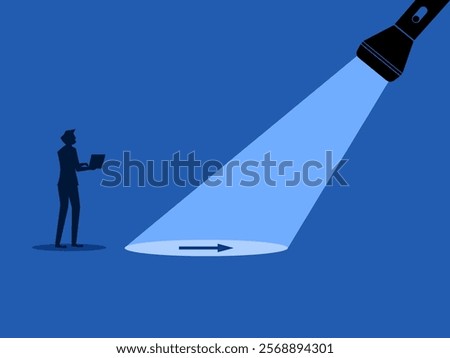 Visionary leader, help lead the way. Businessman follow the guiding light