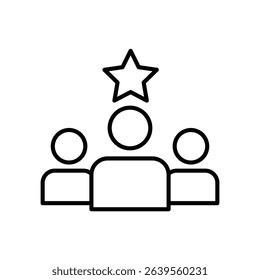 Visionary leadership icon with peoples and star