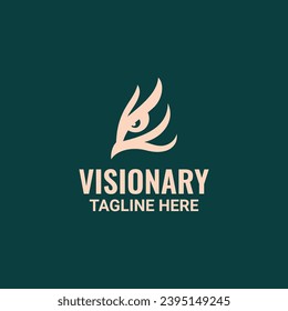 Visionary logo: A stylized bird silhouette with wings on a green background, symbolizing freedom, strength, and independence