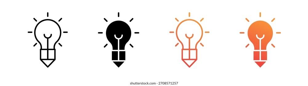 Kollektion visionärer Symbole mit mehreren Stilen