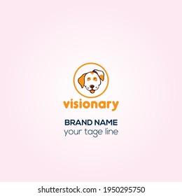 visionary Pets animal vet clinic logo, Dog and cat health cherty logo