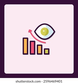 Visionary progress tracking icon showcasing upward trends and monitoring